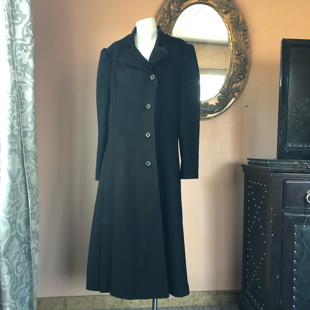 1960’s vintage wool pleated trench coat L-XL